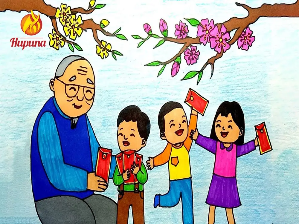 tranh vẽ ngày Tết, vẽ tranh ngày Tết, treo tranh ngày Tết