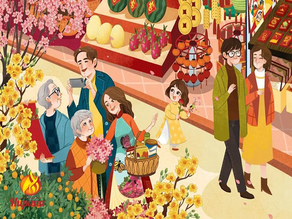tranh vẽ ngày Tết, vẽ tranh ngày Tết, treo tranh ngày Tết