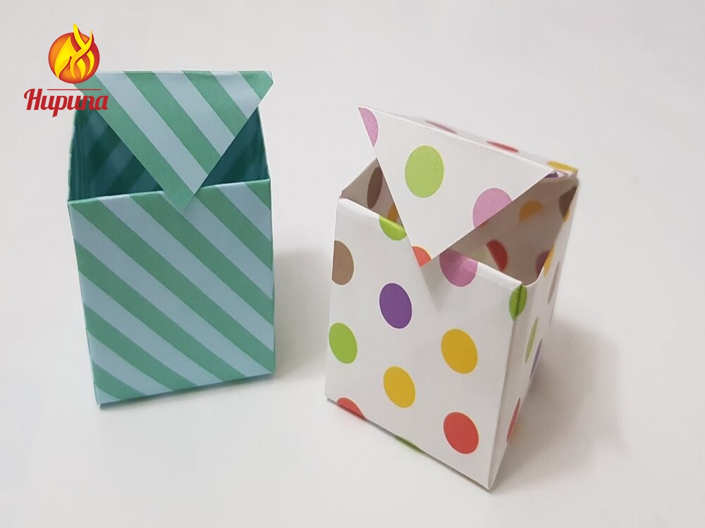 gấp hộp đựng rác bằng giấy, gấp hộp có nắp bằng giấy, gấp hộp có ngăn kéo bằng giấy, gấp hộp hình vuông bằng giấy, gấp hộp hình chữ nhật bằng giấy