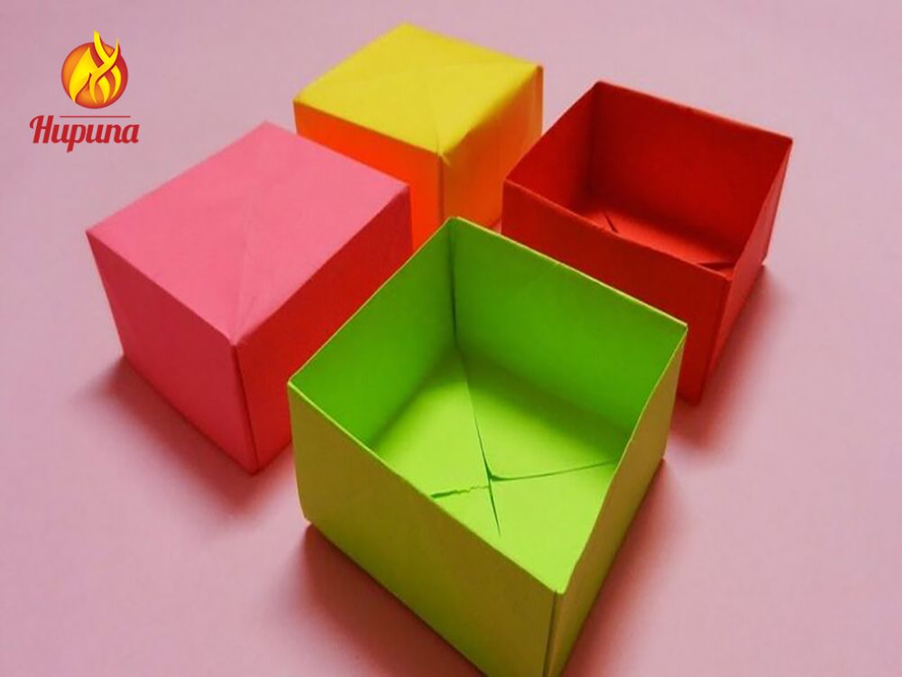 gấp hộp giấy, gấp hộp bằng giấy, gấp hộp đựng bánh, gấp hộp có ngăn kéo,gấp hộp đựng quà 