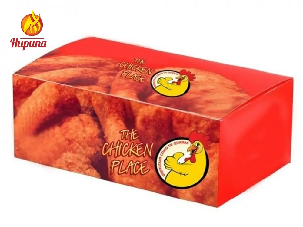 Hộp giấy đựng gà rán có nắp gài