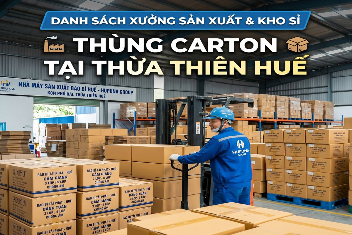 Danh sách xưởng sản xuất và kho sỉ thùng carton tại Thừa Thiên Huế