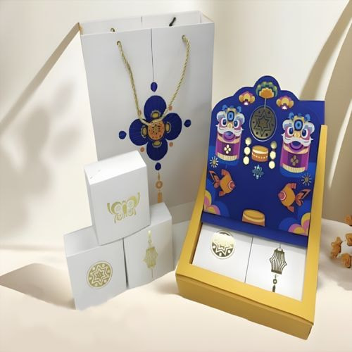 Hộp Đựng Bánh Trung Thu Song Lân Nắp Kéo 3D