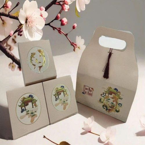 Hộp đựng bánh trung thu Tam Ngư Cát Hạnh (AT02)