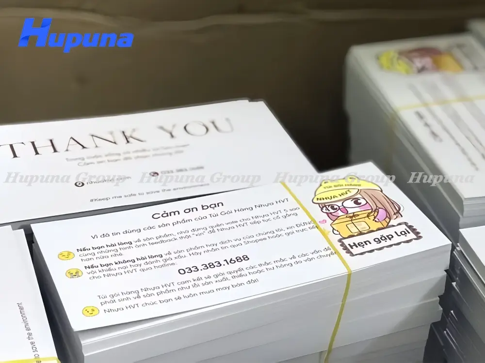 Hupuna - Địa chỉ in thiệp cảm ơn theo yêu cầu uy tín, chất lượng