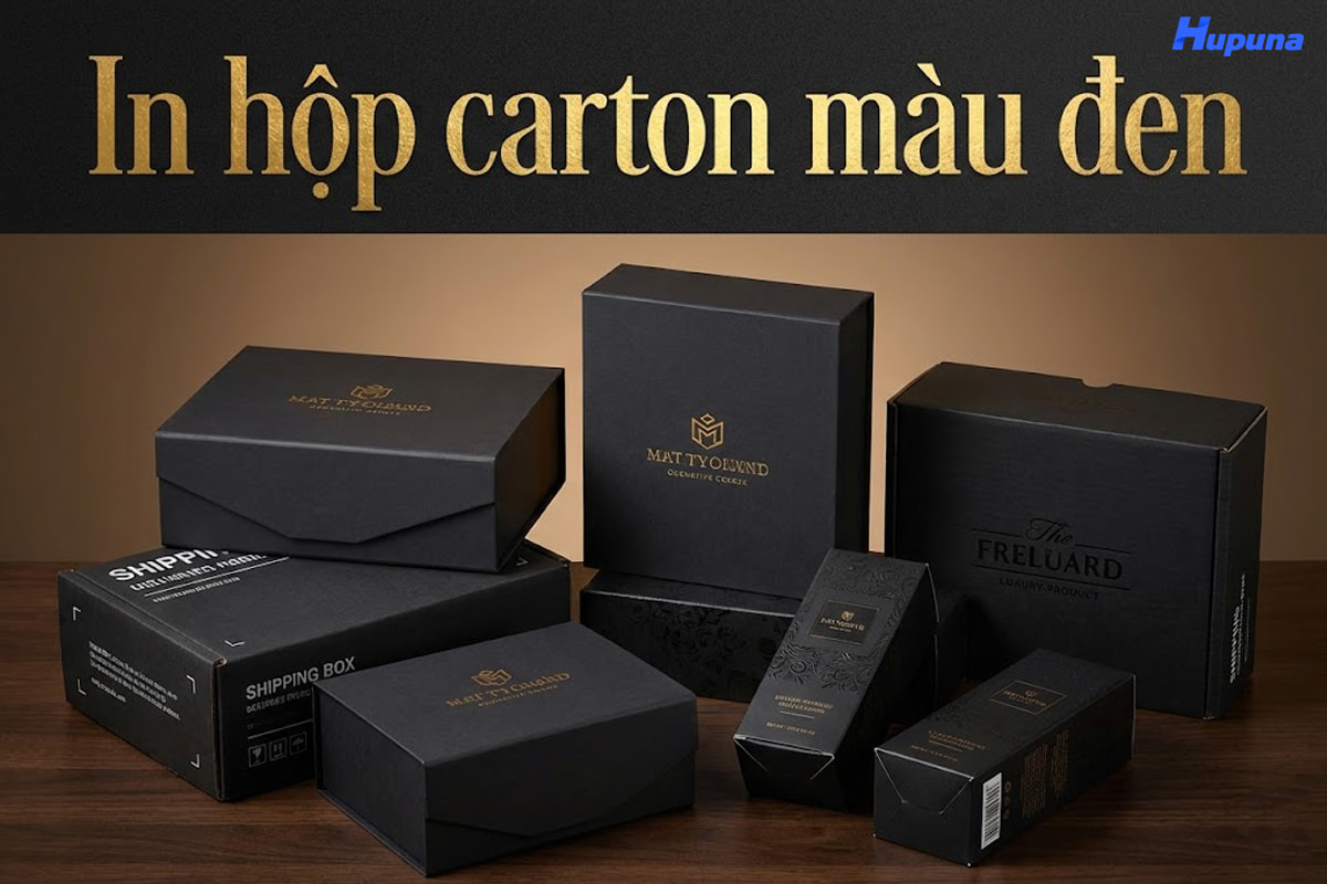 In hộp carton màu đen