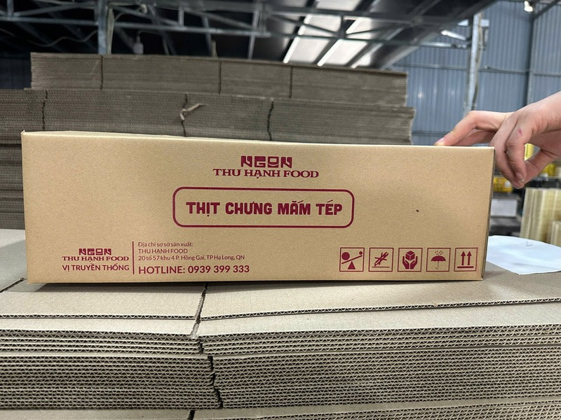 Thùng carton in flexo đựng hộp thịt trưng mắm tép