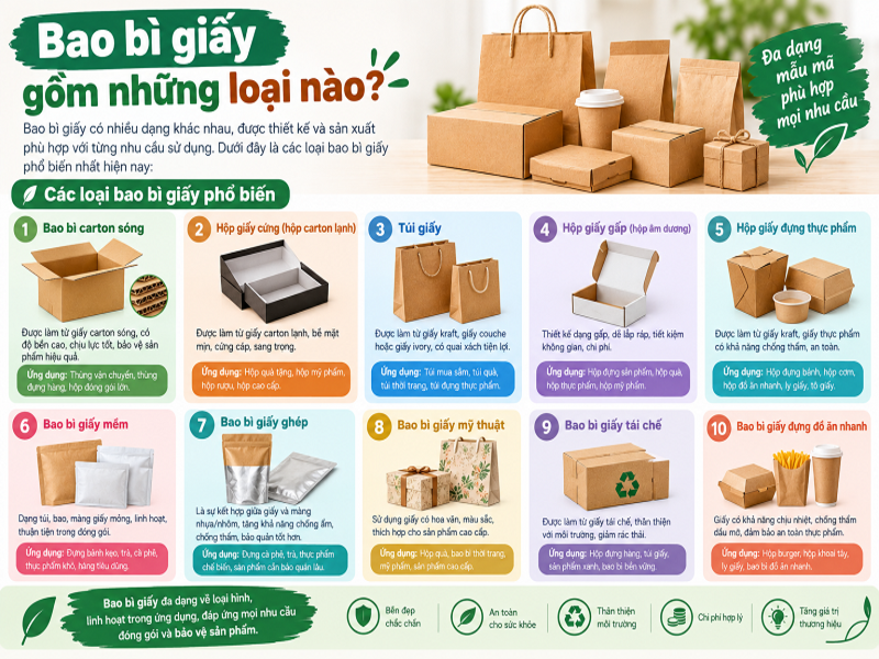 Bao bì giấy gồm những loại nào?