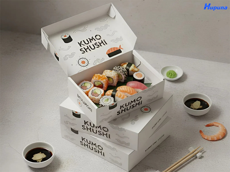 Hộp giấy mềm nắp gài đựng sushi