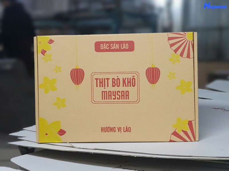 Hộp carton in Flexo thịt bò khô Maysaa