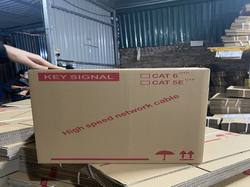 Thùng carton in lụa đựng cáp mạng