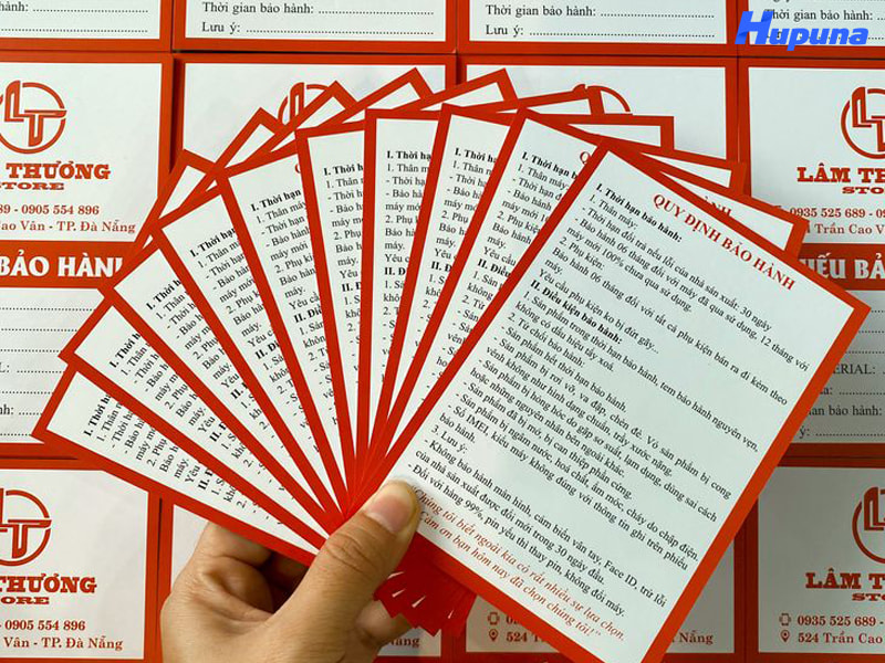 Các bước trong quy trình in phiếu bảo hành chi tiết tại Hupuna