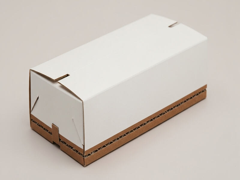 Hộp carton 21x13x5cm nắp gài 3 lớp trắng nâu