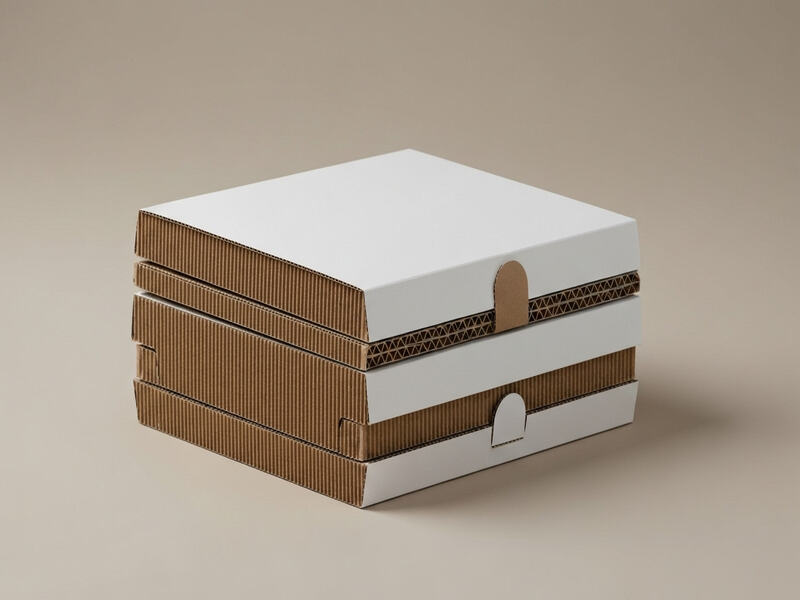 Hộp carton 25x20x10cm nắp gài 3 lớp trắng nâu