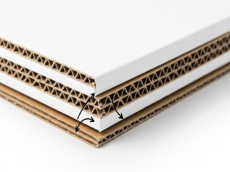 Hộp carton 25x20x5cm nắp gài 3 lớp trắng nâu
