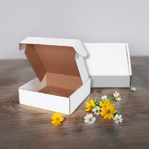 Hộp carton 30x20x6cm nắp gài 3 lớp Trắng – nâu