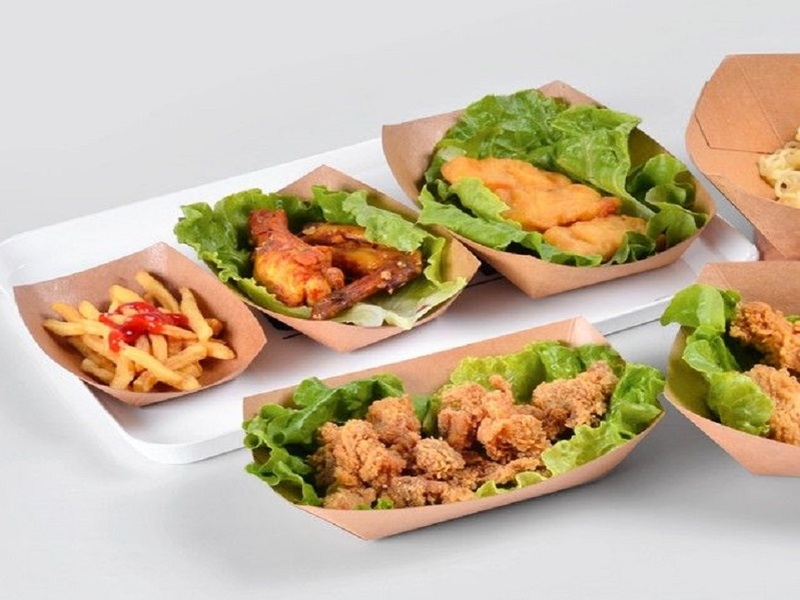 Khay giấy Kraft dáng thuyền nhiều size
