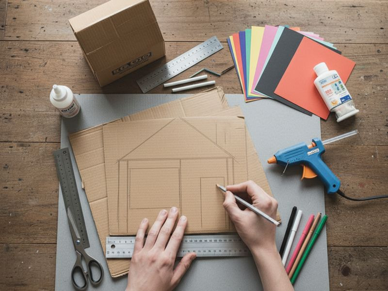 Bước 1: Vẽ phác thảo ngôi nhà
