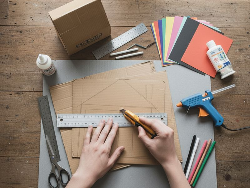 Bước 2: Cắt các mảnh bìa