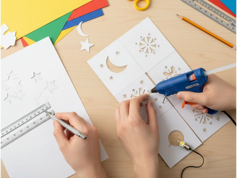 Đèn hộp giấy để bàn