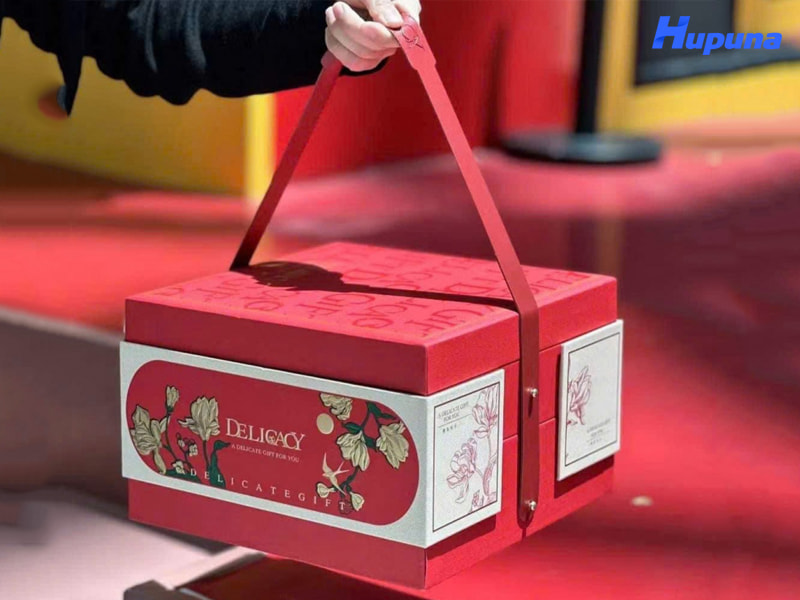 Hộp quà tết hai tầng xách tay