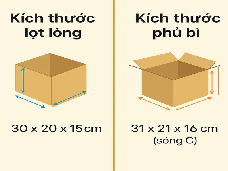 Luôn xác nhận mục đích sử dụng trước kích thước