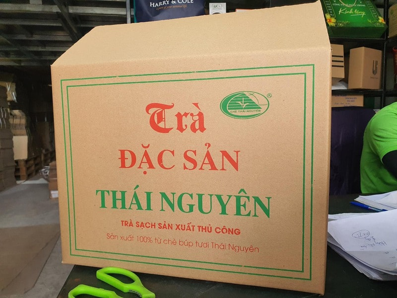 Thùng carton đựng trà đặc sản Thái Nguyên in flexo