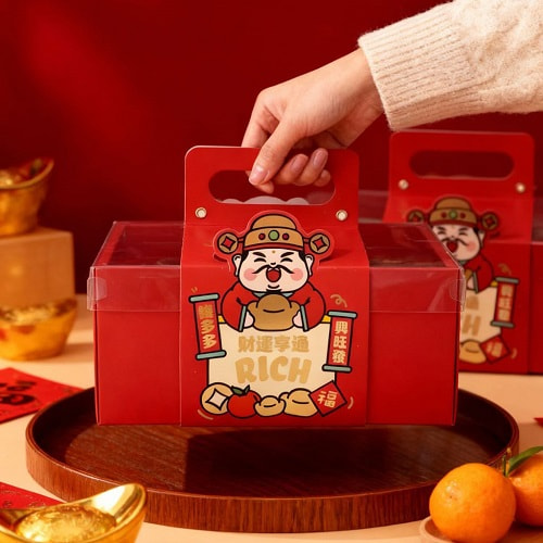 Hộp đựng quà Tết nắp mica