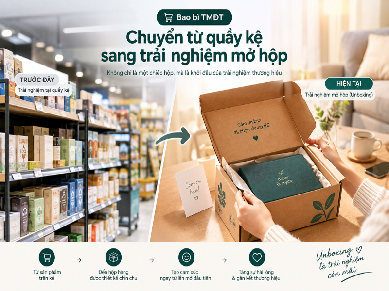 Bao bì TMĐT: Chuyển từ quầy kệ sang trải nghiệm mở hộp (Unboxing)