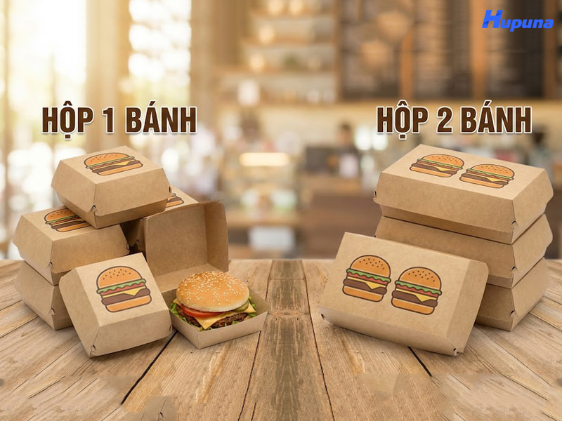 Các kiểu dáng hộp giấy đựng hamburger phổ biến hiện nay