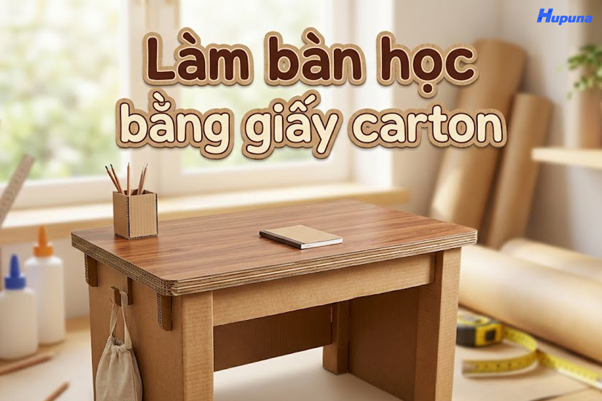 Tự tay làm bàn học bằng giấy carton đơn giản, bền đẹp tại nhà