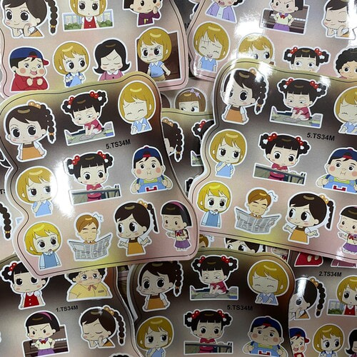 Mẫu 5 sticker hoạt hình Hàn