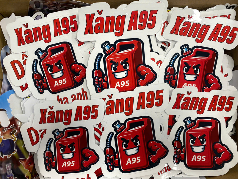 Mẫu in sticker xăng 95