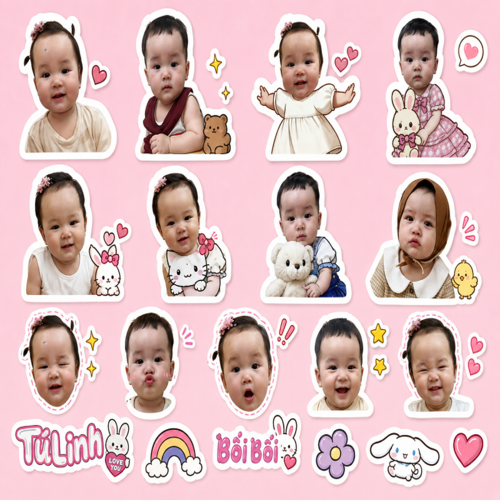 Sticker mặt bé