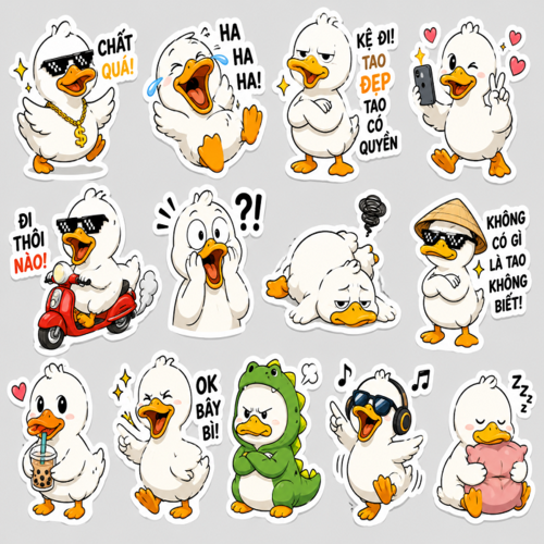 Sticker vịt vui vẻ