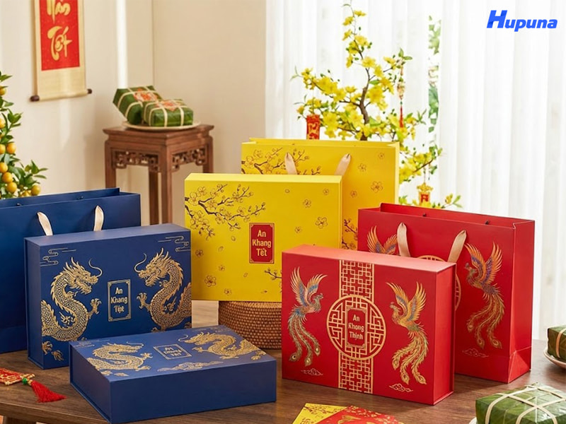 Báo giá combo hộp và túi đựng quà Tết tại Hupuna mới nhất