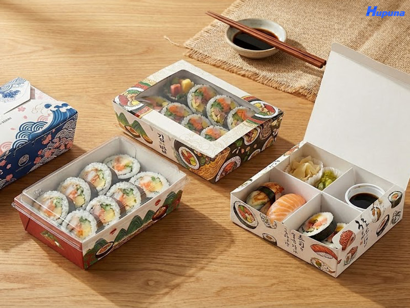 Các kiểu dáng nên chọn khi in hộp giấy đựng sushi kimbap