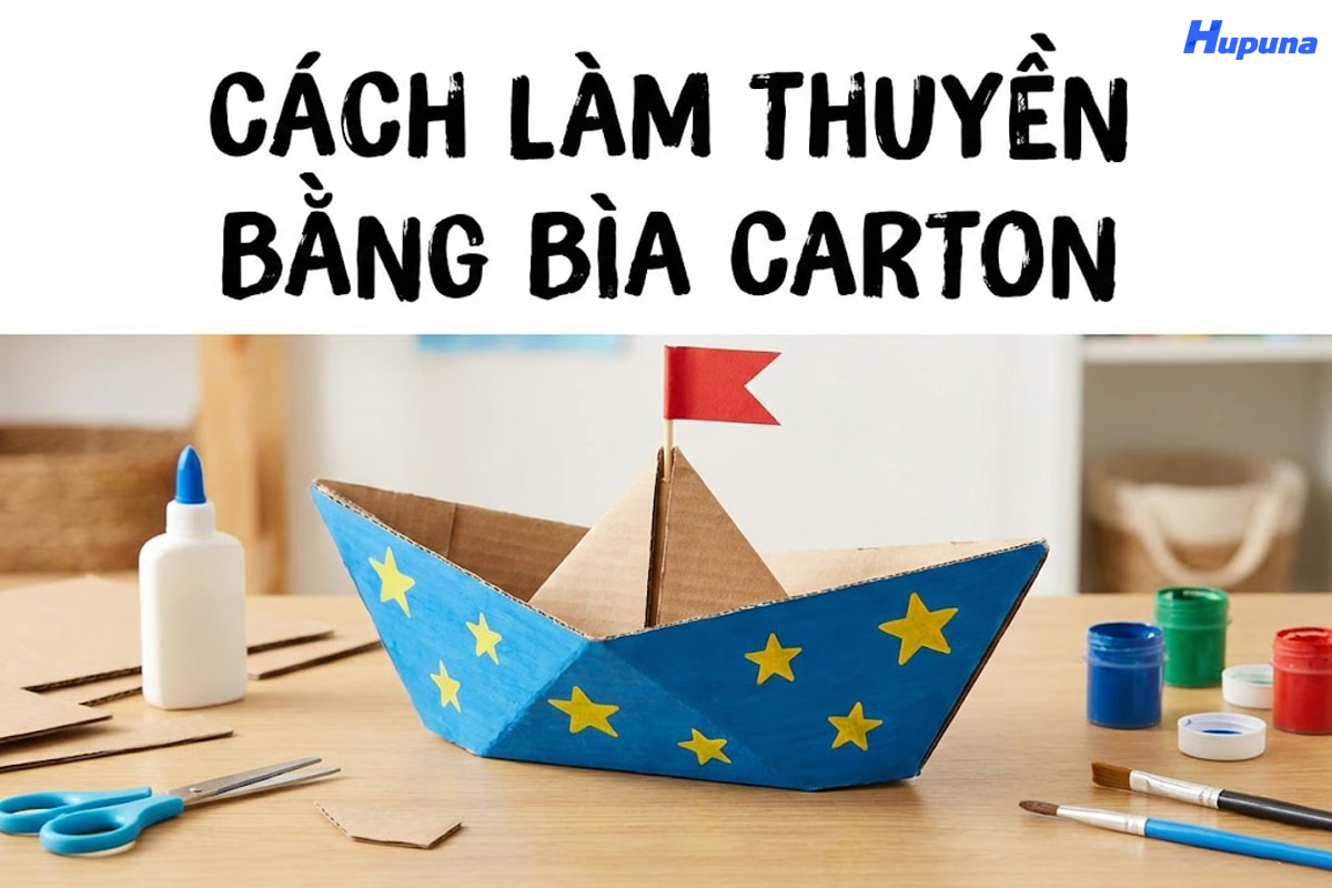 Cách làm thuyền bằng bìa carton