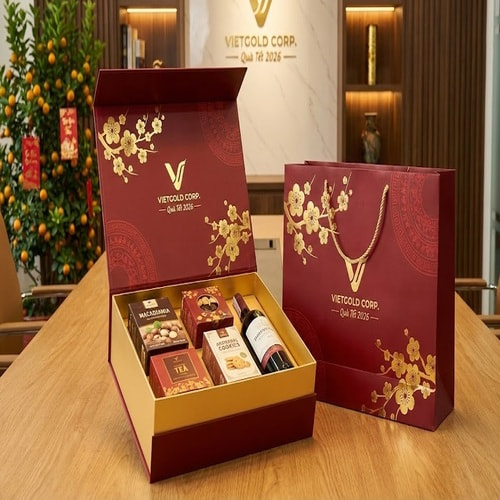 Combo hộp và túi quà tết cho doanh nghiệp
