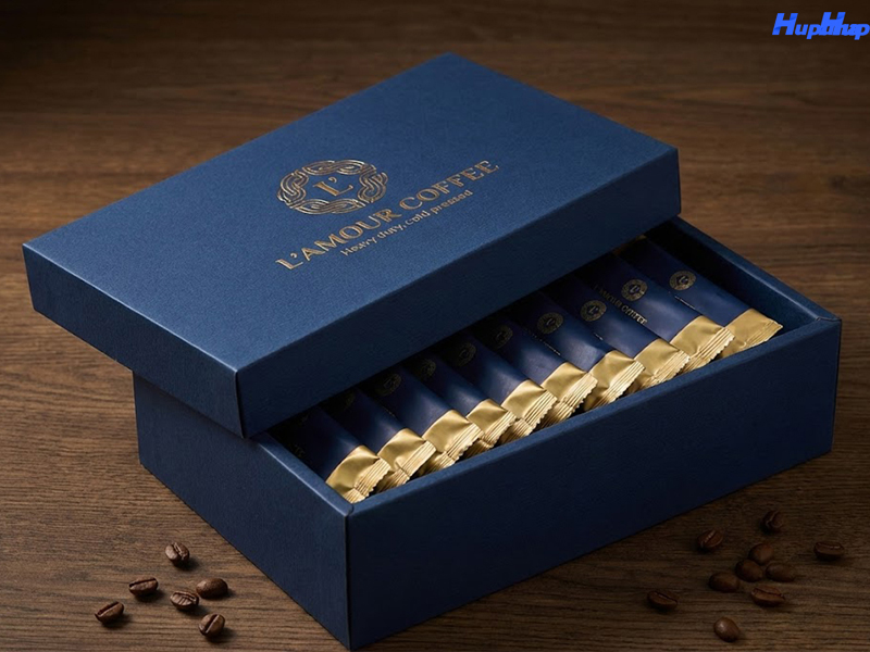 Hộp carton lạnh đựng cà phê của L'amour Coffee do Hupuna sản xuất