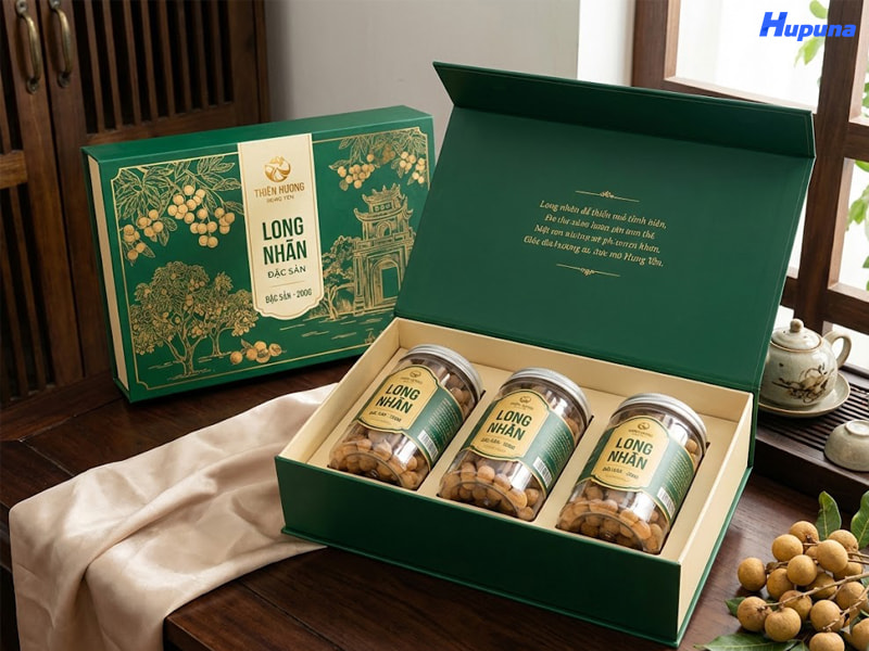 Hộp carton lạnh đựng long nhãn của thương hiệu Long Nhãn