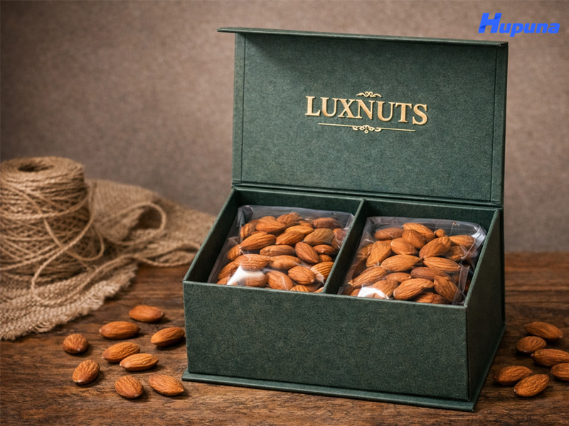 Hộp đựng hạnh nhân của thương hiệu Luxnuts
