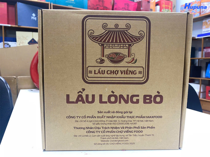 Hộp đựng lẩu lòng bò cho thương hiệu Lẩu Chợ Viềng