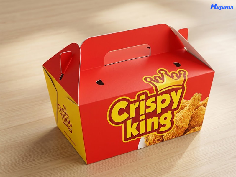 Hộp giấy đựng gà rán thương hiệu Crispy king
