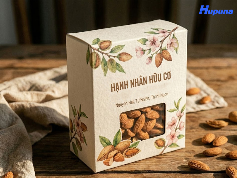 Hộp giấy đựng hạnh nhân hữu cơ do Hupuna sản xuất