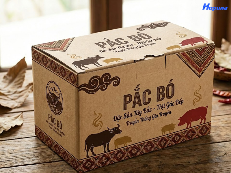 Hộp giấy đựng thịt gác bếp của Pắc Pó