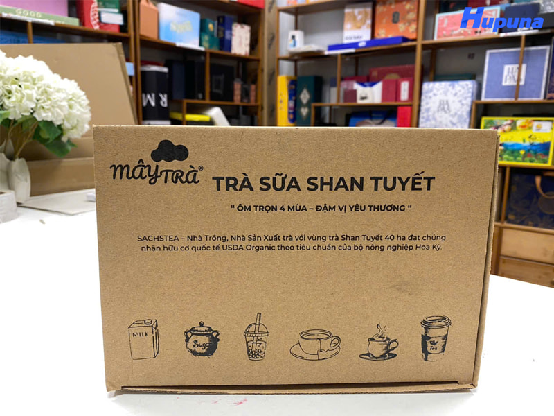 Hộp giấy đựng trà sữa Shan Tuyết của Mây Trà