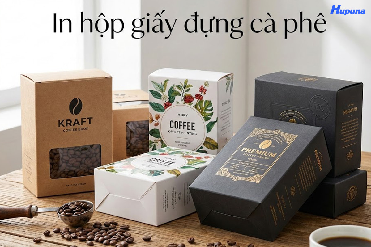 In hộp giấy đựng cà phê