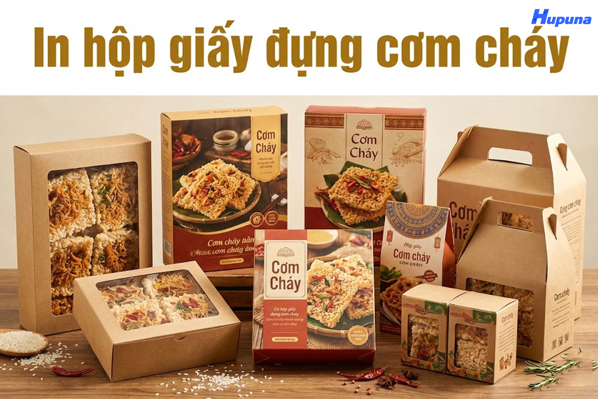 In hộp giấy đựng cơm cháy