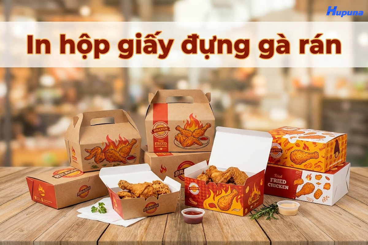 In hộp giấy đựng gà rán